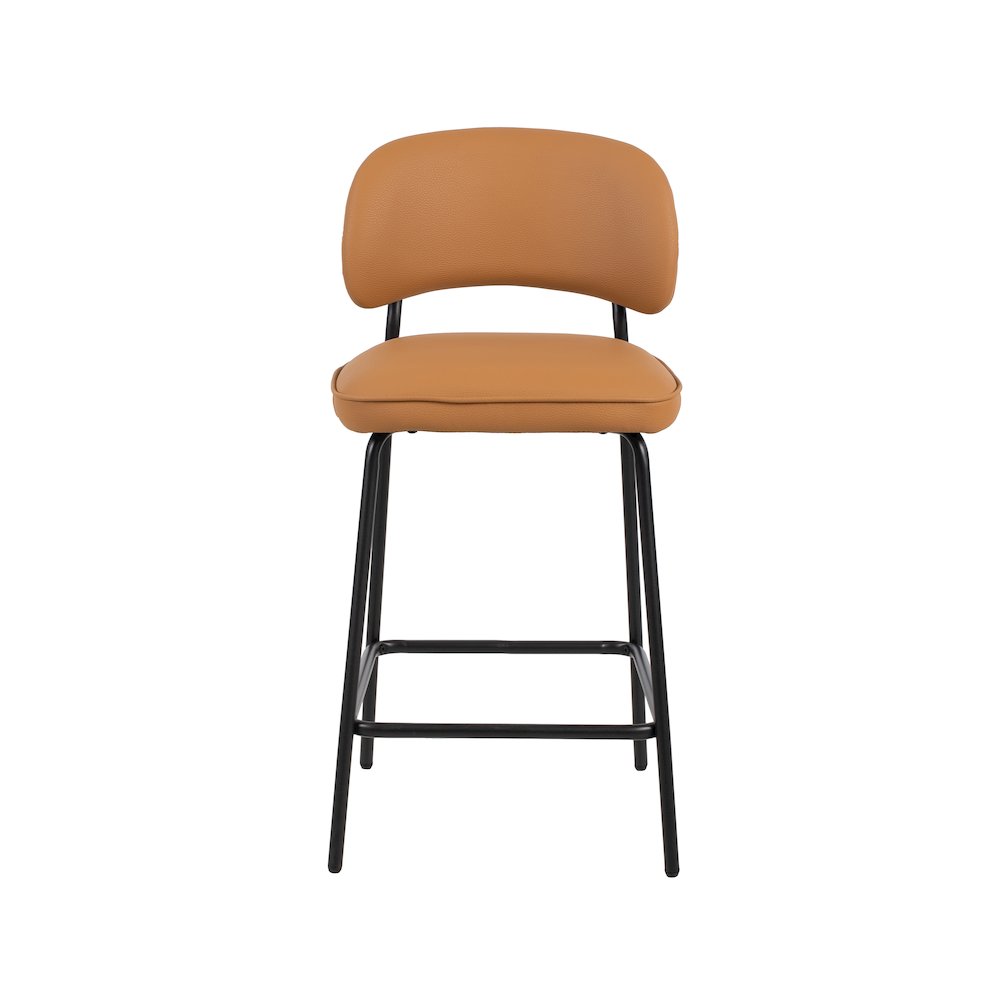 Blythe Vegan Leather Counter Chair in Orange (Set of 2)