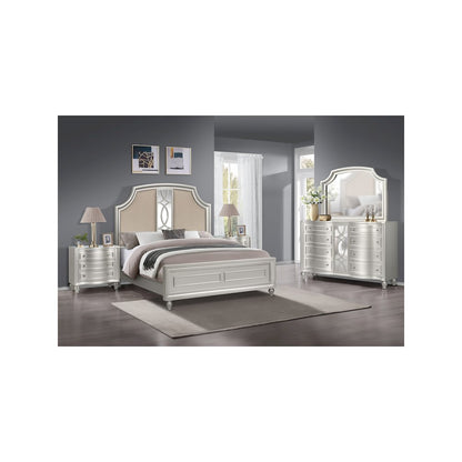 Reflections 5-Pc Wood Queen Bedroom Set (B/Dr/Mr/2Ns), Silver