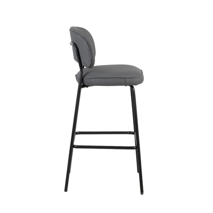 Blythe Vegan Leather Bar Chair in Gray (Set of 2)