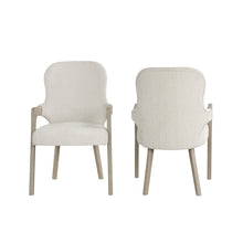 Gwendolyn Wood Dining Arm Chair in Taupe (Set of 2)