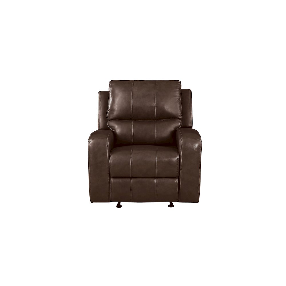 Linton 3-Piece Leather Manual Living Room Set, Brown