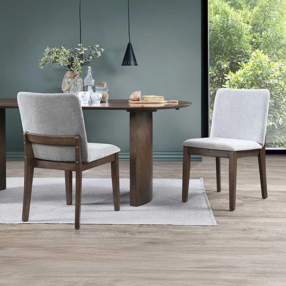 Kody Fabric Upholstered Dining Chair in Gray (Set of 2)