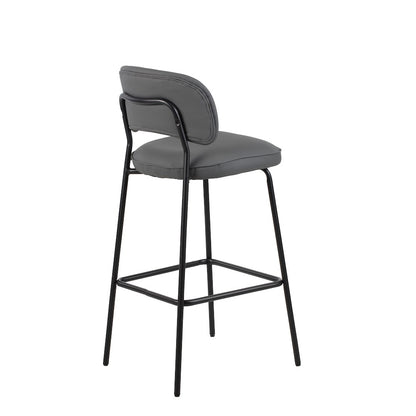 Blythe Vegan Leather Bar Chair in Gray (Set of 2)