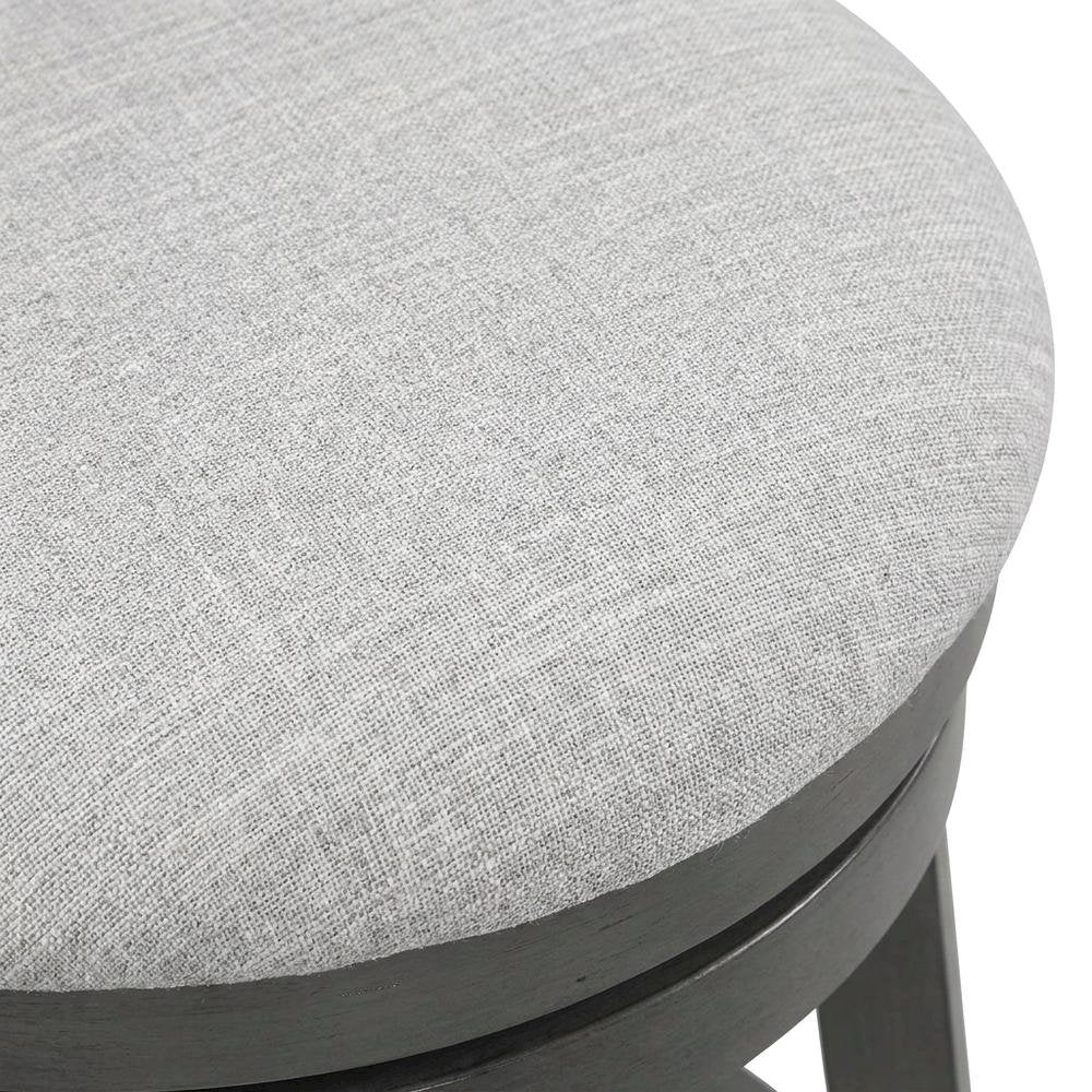 Solid Wood Swivel Counter Stool with Fabric Seat for Kitchen Island, Gray
