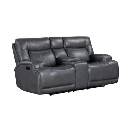 Titan 2-Piece Faux Leather Manual Living Room Set, Gray