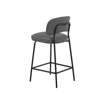 New Classic Furniture Blythe Vegan Leather Counter Chair in Gray (Set of 4)