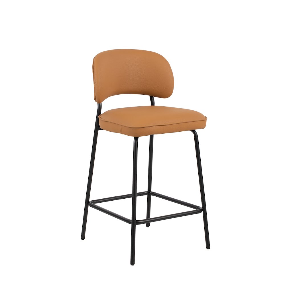 Blythe Vegan Leather Counter Chair in Orange (Set of 2)