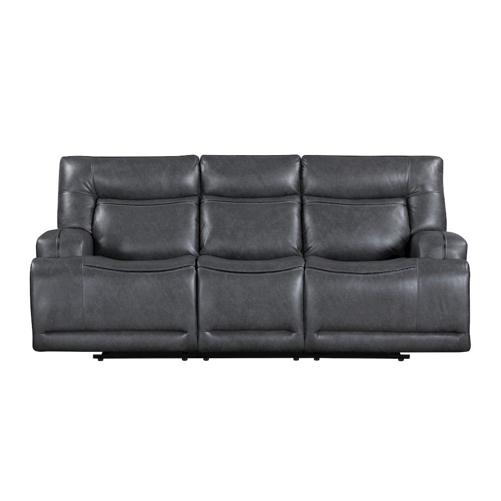 Titan 2-Piece Faux Leather Manual Living Room Set, Gray