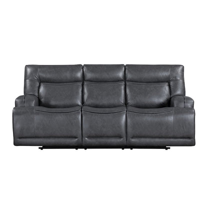 Titan 2-Piece Faux Leather Manual Living Room Set, Gray