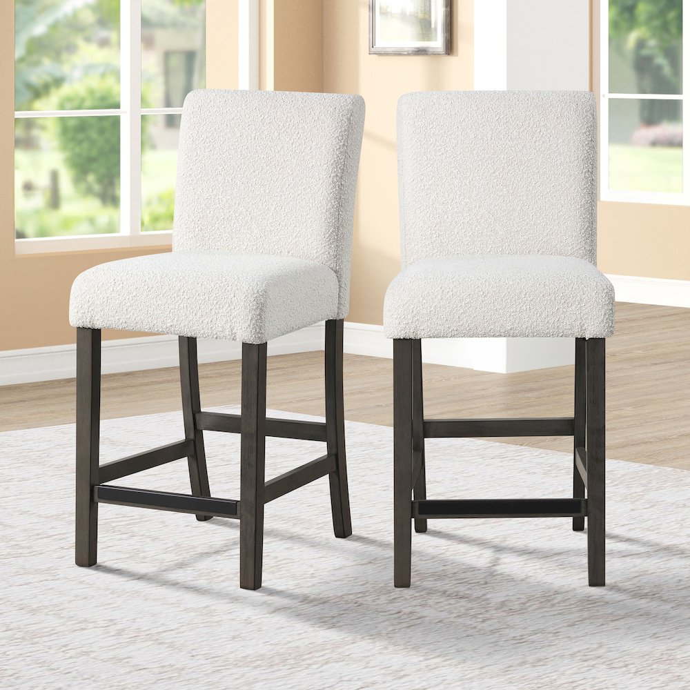 High Line Upholstered Counter Chair (Set of 2), White