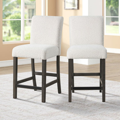 High Line Upholstered Counter Chair (Set of 2), White