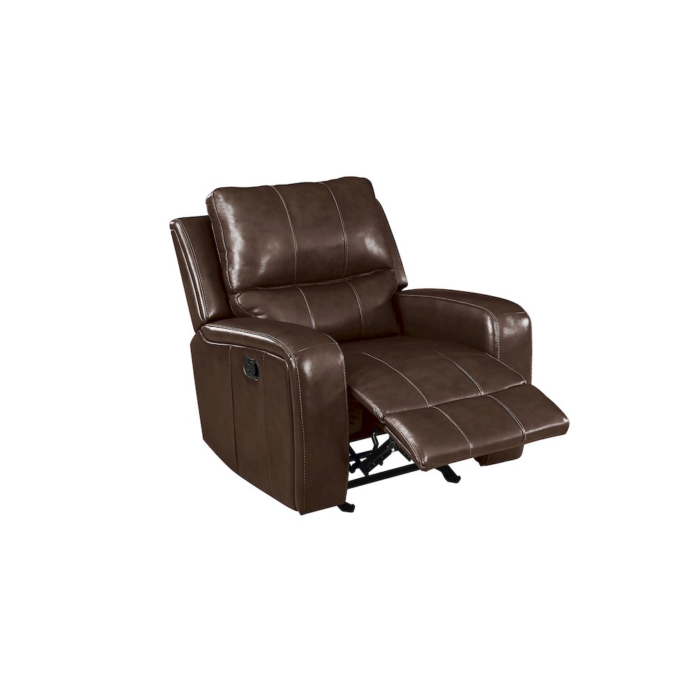 Linton 3-Piece Leather Manual Living Room Set, Brown