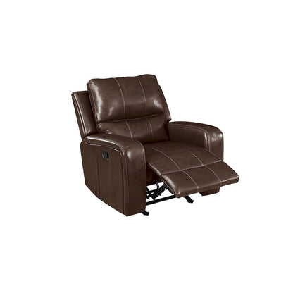 Linton 3-Piece Leather Manual Living Room Set, Brown