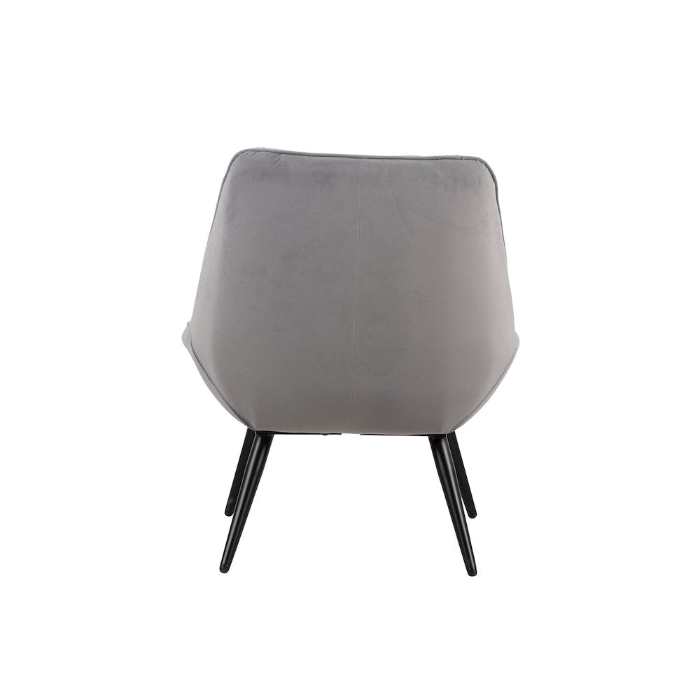 New Classic Furniture Astrid Velvet Upholstered Accent Chair in Gray (Set of 2)