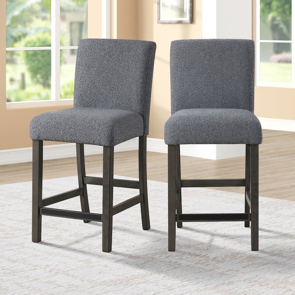 High Line Upholstered Counter Chair (Set of 2), Gray