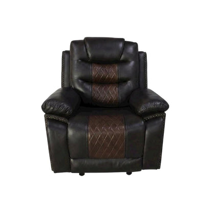 Upholstered Glider Recliner Chair with Black Legs for Nursery, Brown