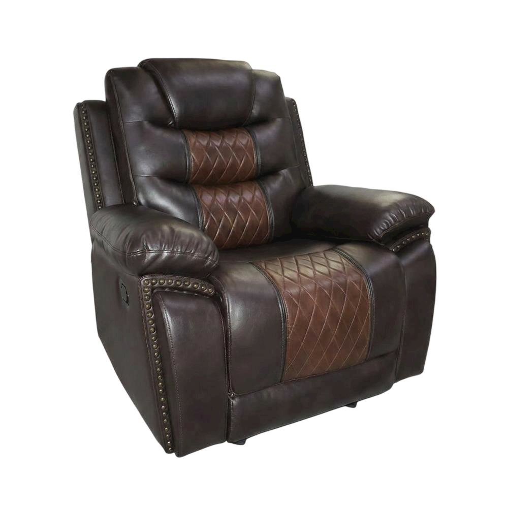 Upholstered Glider Recliner Chair with Black Legs for Nursery, Brown