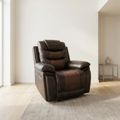 Upholstered Glider Recliner Chair with Black Legs for Nursery, Brown
