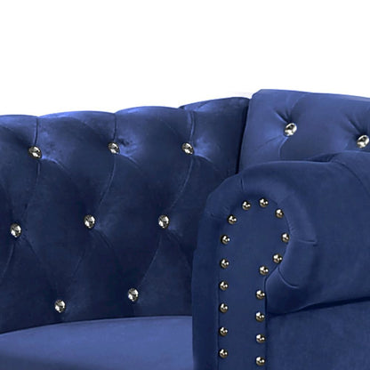 Royal Blue Velvet Comfy Chair for Bedroom and Living Room Armchair Use