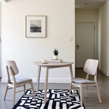 White Solid Wood Small Dining Table with 2 Chairs, Compact Corner Set