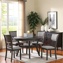 Gray Solid Wood Dining Table with 4 Chairs, 47" Round Table with Storage