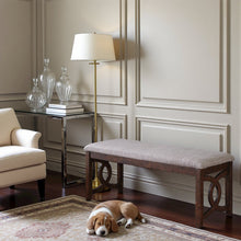 Brown Cherry Solid Wood 46 Inch Upholstered Bench For Dining Room
