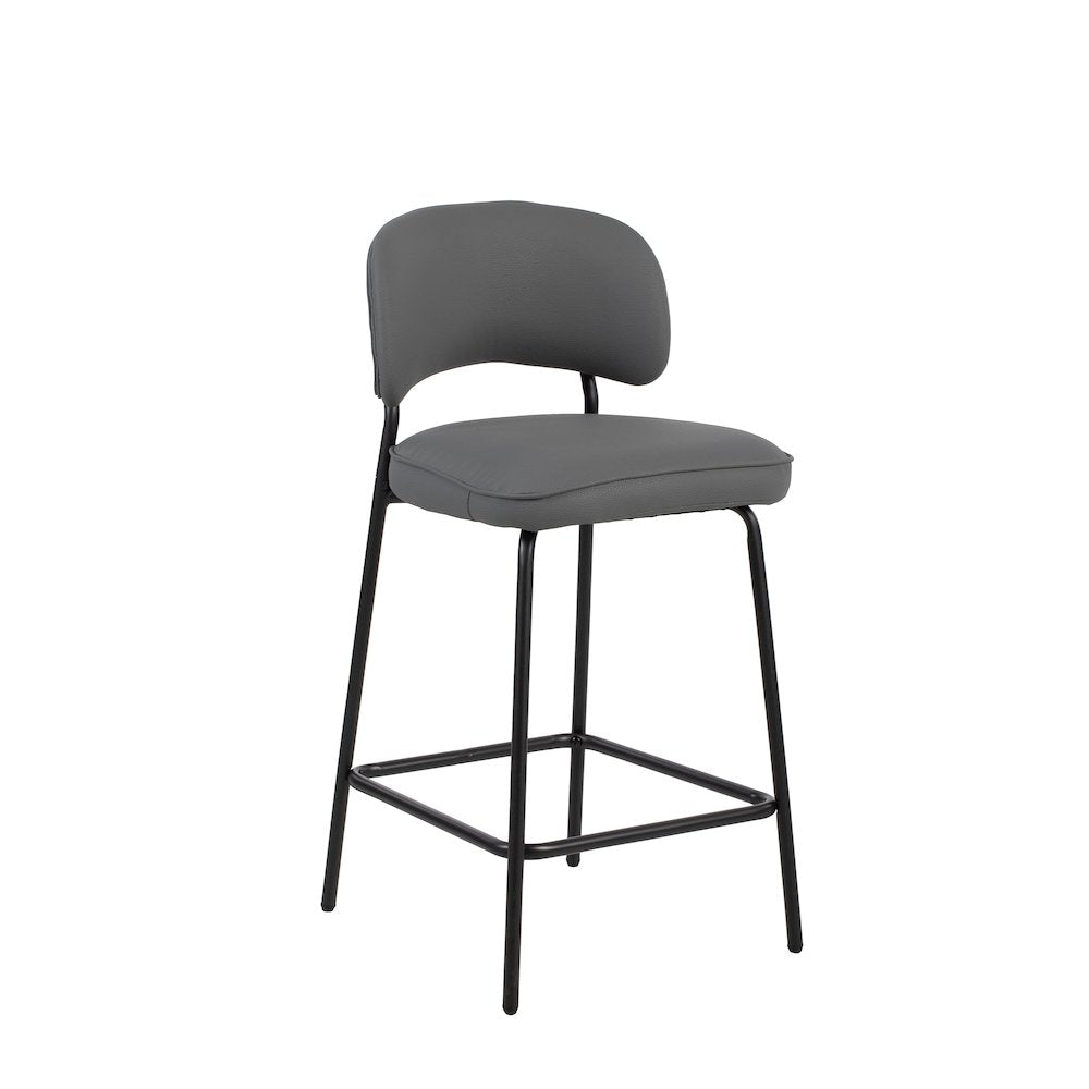 New Classic Furniture Blythe Vegan Leather Counter Chair in Gray (Set of 4)