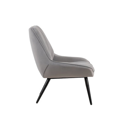 New Classic Furniture Astrid Velvet Upholstered Accent Chair in Gray (Set of 2)