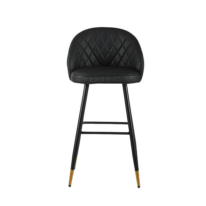 New Classic Furniture Oliver Vegan Leather Bar Chair in Black (Set of 4)