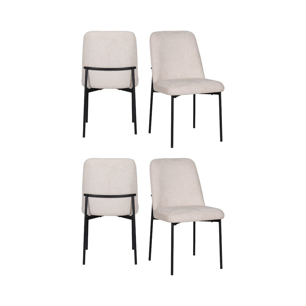 New Classic Furniture Erik Fabric Upholstered Dining Chair in Beige (Set of 4)