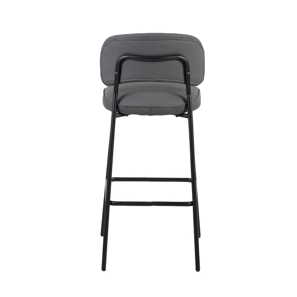 Blythe Vegan Leather Bar Chair in Gray (Set of 2)