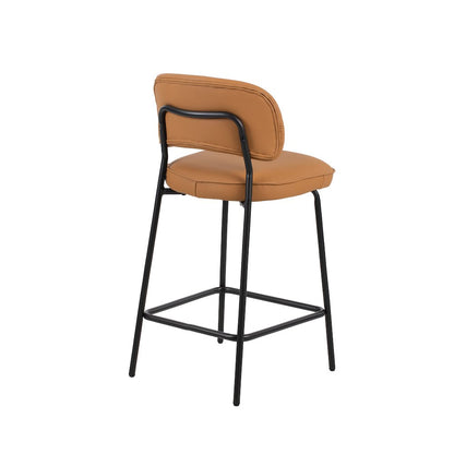 New Classic Furniture Blythe Vegan Leather Counter Chair in Orange (Set of 4)