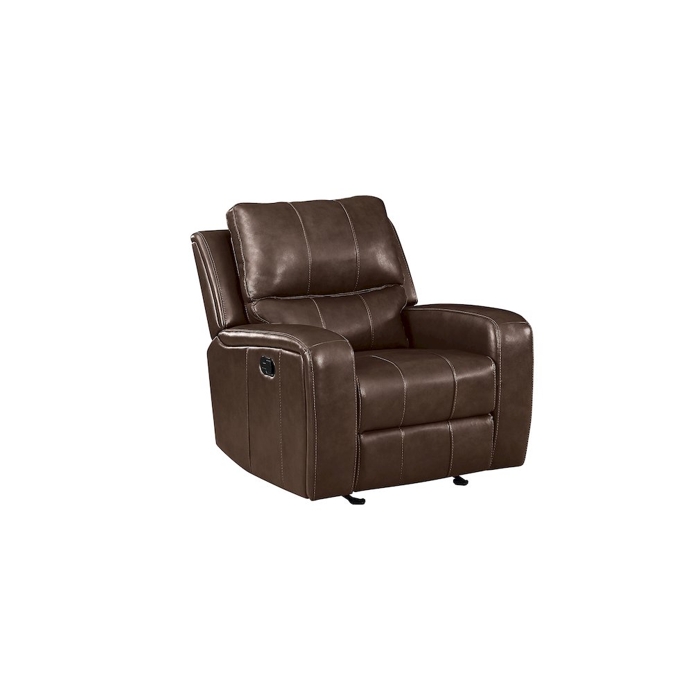 Linton 3-Piece Leather Manual Living Room Set, Brown