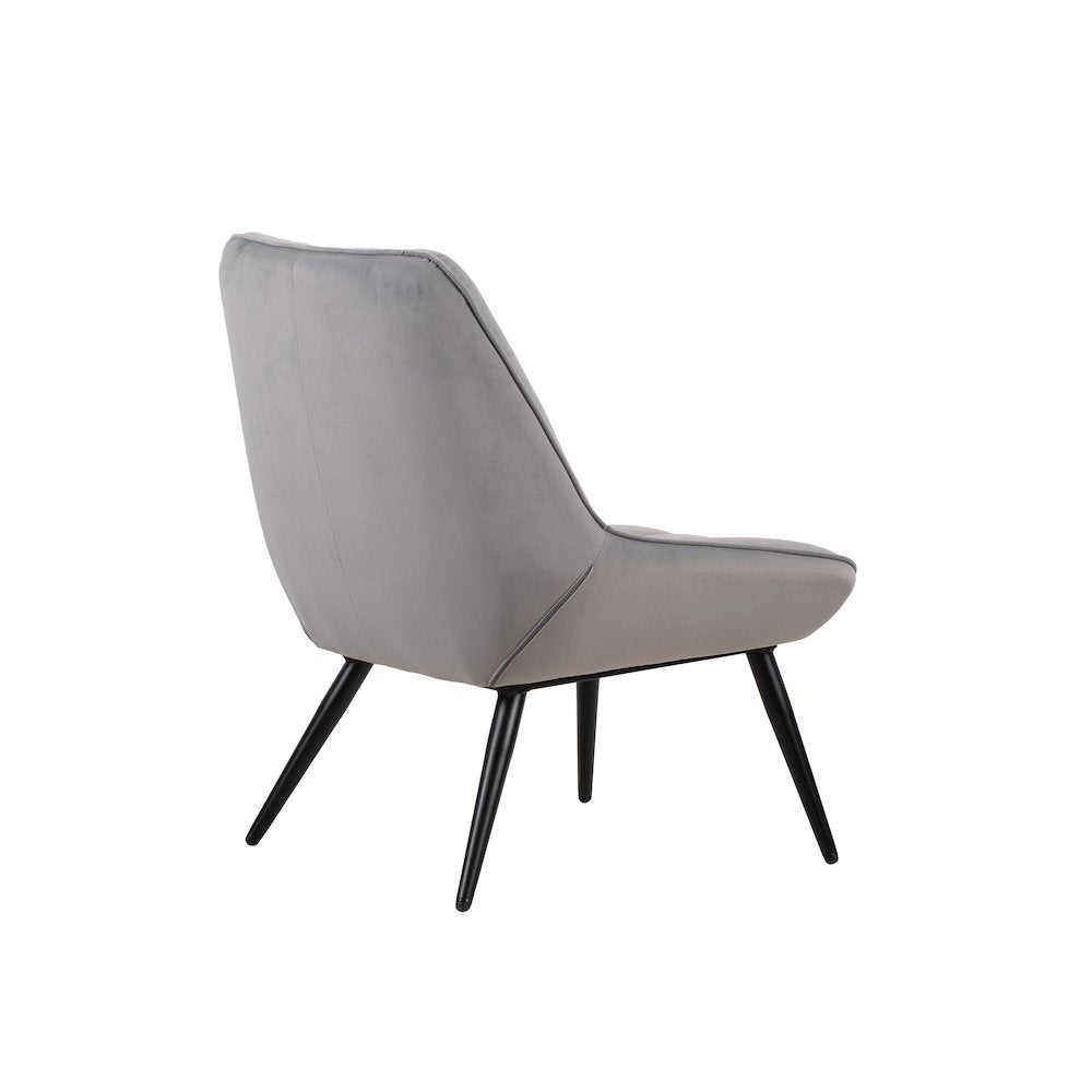 New Classic Furniture Astrid Velvet Upholstered Accent Chair in Gray (Set of 2)