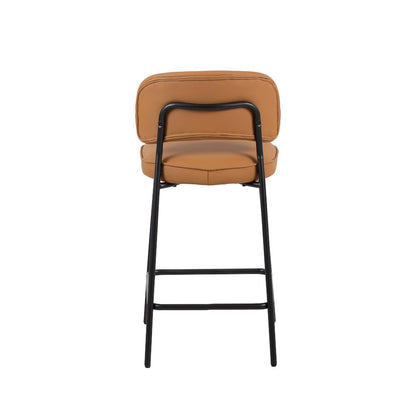 New Classic Furniture Blythe Vegan Leather Counter Chair in Orange (Set of 4)
