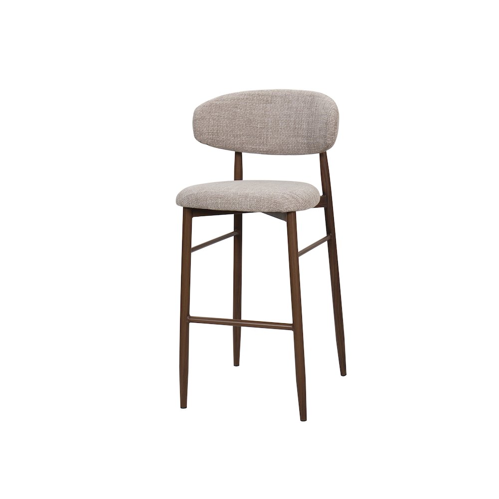 Royce Metal & Fabric Bar Chair (Set of 2), Toast