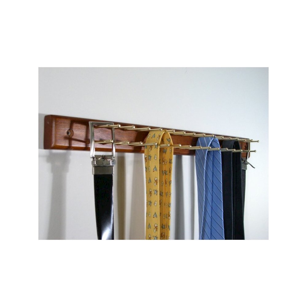 Home Essential tie hanger, 30 tie bars, walnut finish