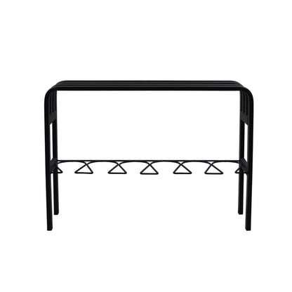 Horizon Entryway Bench with Black Powder Coating on Sandblast Metal Tube