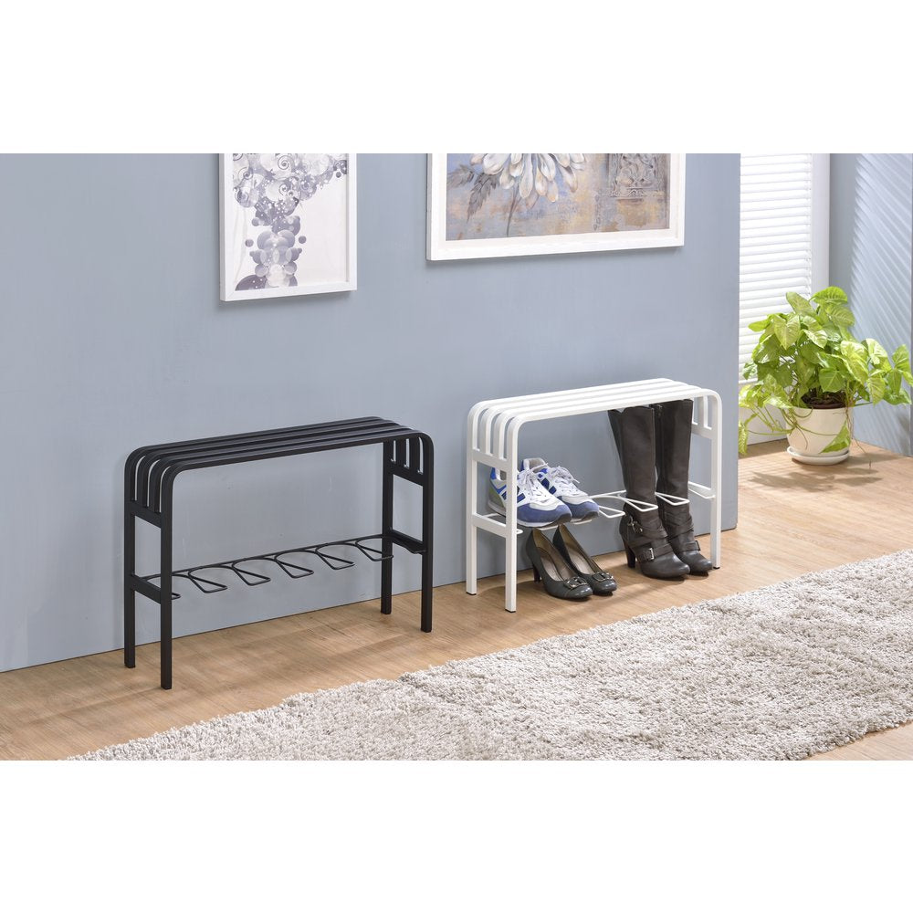 Horizon Entryway Bench with Black Powder Coating on Sandblast Metal Tube