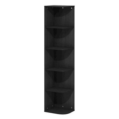 Blackwood 5-Tier Corner Open Shelf Bookcase with Spacious Storage
