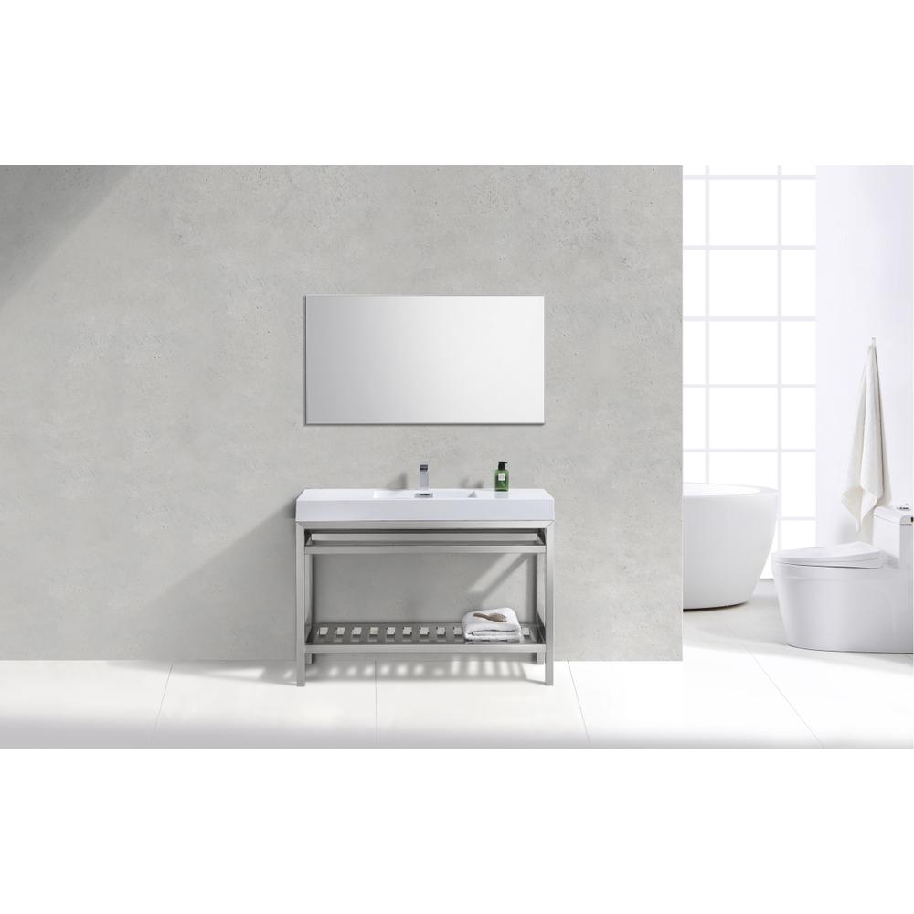 Cisco 48" Stainless Steel Console with Acrylic Sink - Chrome