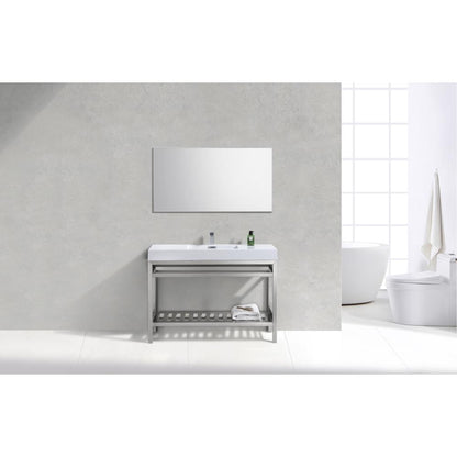 Cisco 48" Stainless Steel Console with Acrylic Sink - Chrome