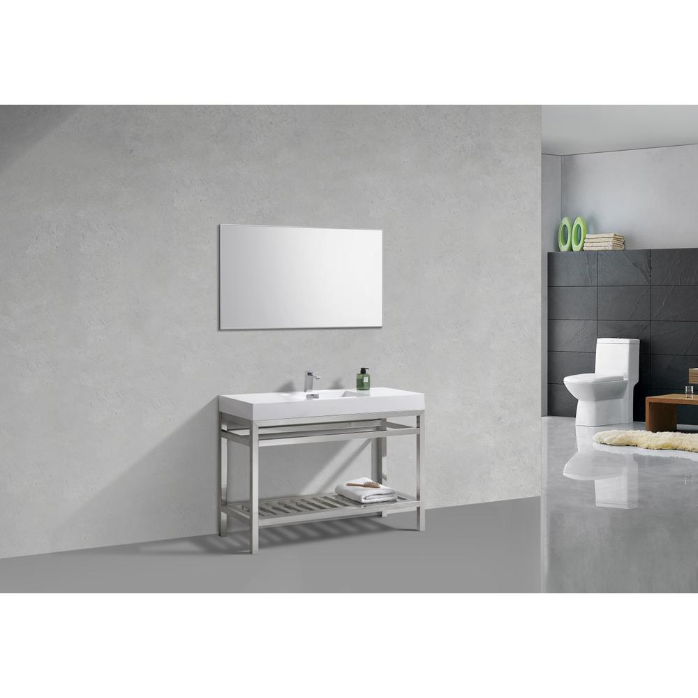 Cisco 48" Stainless Steel Console with Acrylic Sink - Chrome