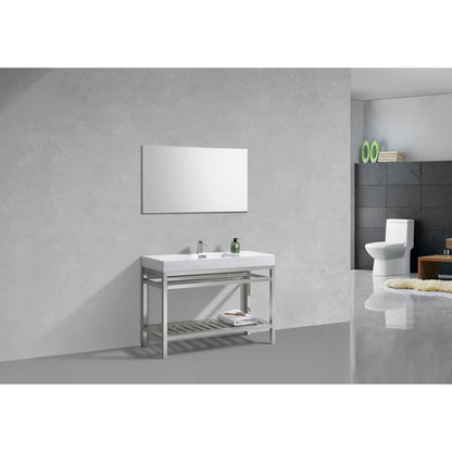 Cisco 48" Stainless Steel Console with Acrylic Sink - Chrome
