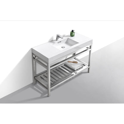 Cisco 48" Stainless Steel Console with Acrylic Sink - Chrome