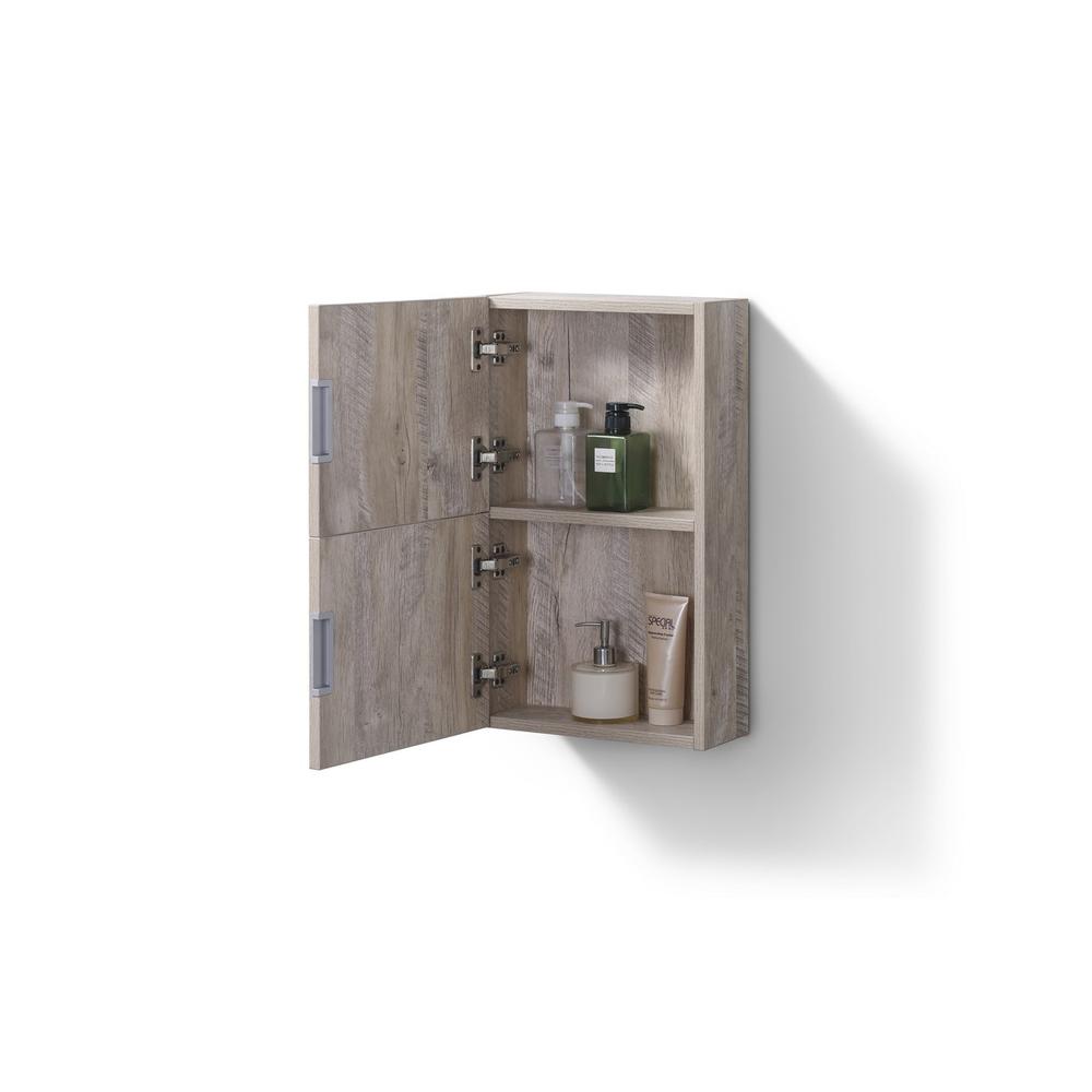 14" Wide by 24" High Linen Side Cabinet With One Door in Nature Wood Finish