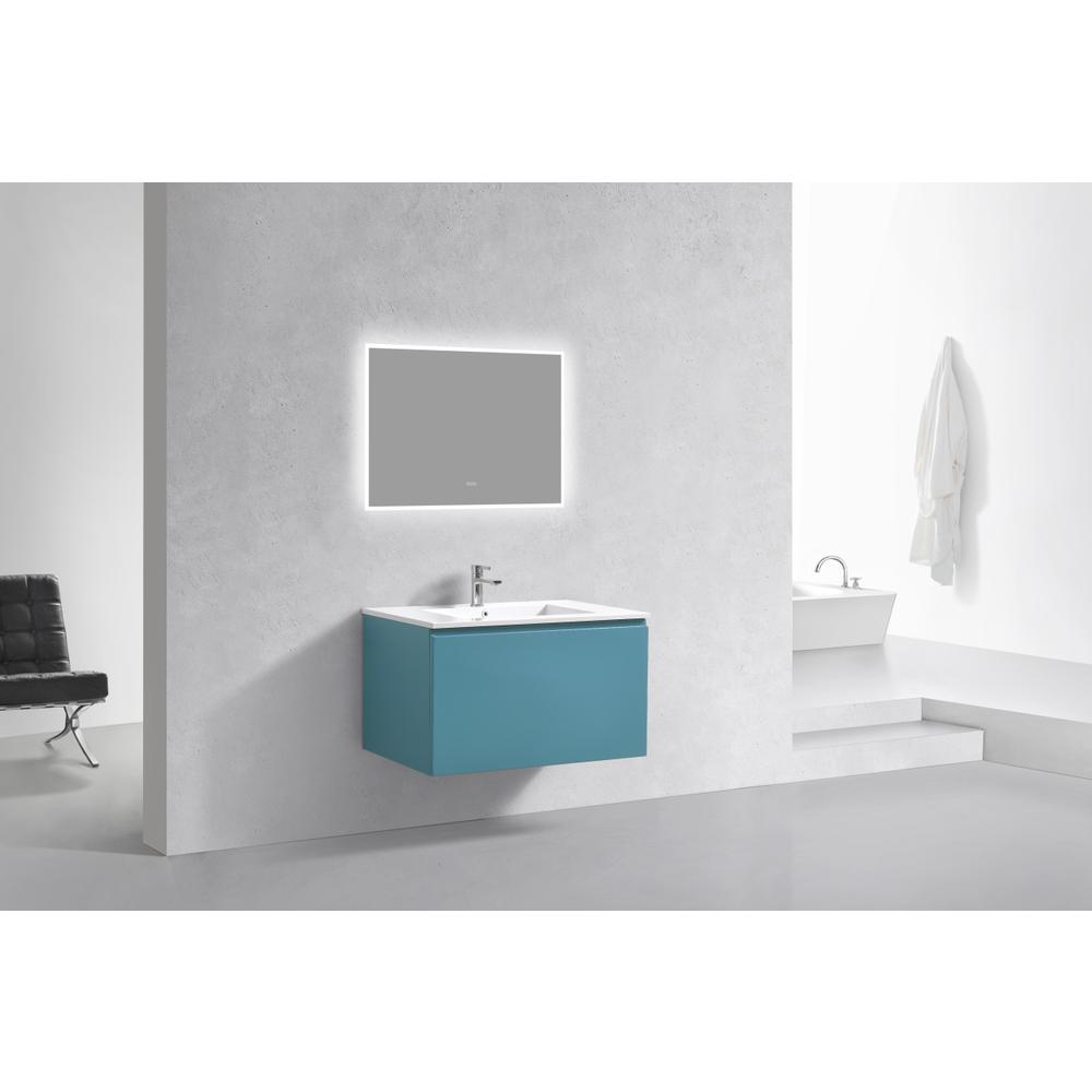 Balli 36'' Wall Mount Modern Bathroom Vanity in Teal Green Finish