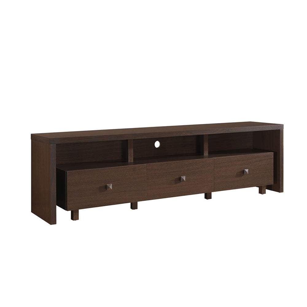 Elegant TV Stand For TV's Up To 70" with Storage. Color: Hickory