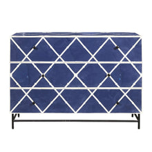 Navy Blue 3-Drawer Accent Chest
