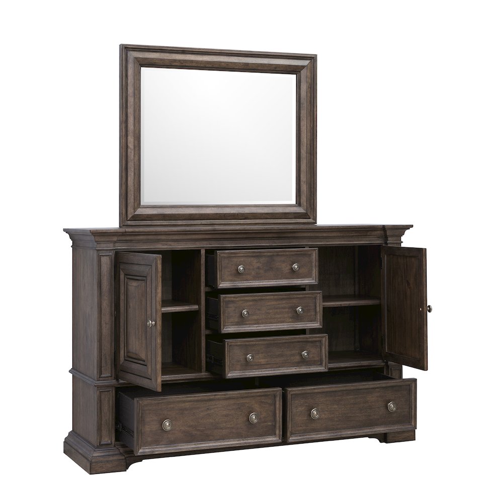 Woodbury 5-Drawer Dresser with Cabinets in Cowboy Boots Brown